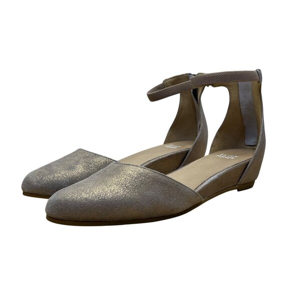 Eileen Fisher Womens Metallic Gray Ankle Strap DOrsay Flats Shoes Size 7.5 - Picture 3 of 8
